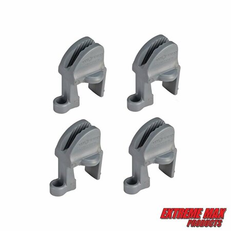 EXTREME MAX Extreme Max 3005.5061 BoatTector Quick Adjust Pontoon Rail Fender Hanger - Gray, Pack of 4 3005.5061